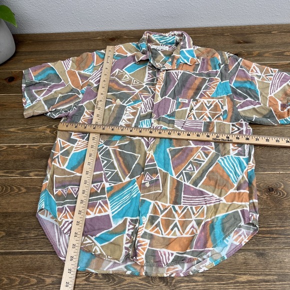 Vintage Guess 1990's USA Pastel Abstract Shirt Junior Womens Size 1 Button Front - Picture 4 of 8